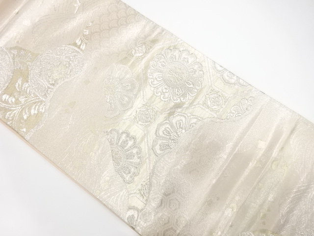 アンティーク　波に花蜀江模様織り出し袋帯（材料）